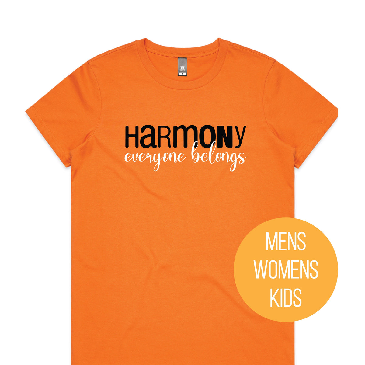 Harmony Day T-Shirt, Harmony Day - 21st March, Orange Harmony Day T-Shirt, Everyone Belongs, School T-Shirt, Babies, Kids, Womens And Mens