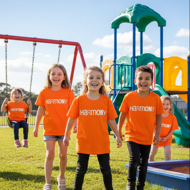 Harmony Day T-Shirt, Harmony Day - 21st March, Orange Harmony Day T-Shirt, Everyone Belongs, School T-Shirt, Babies, Kids, Womens And Mens