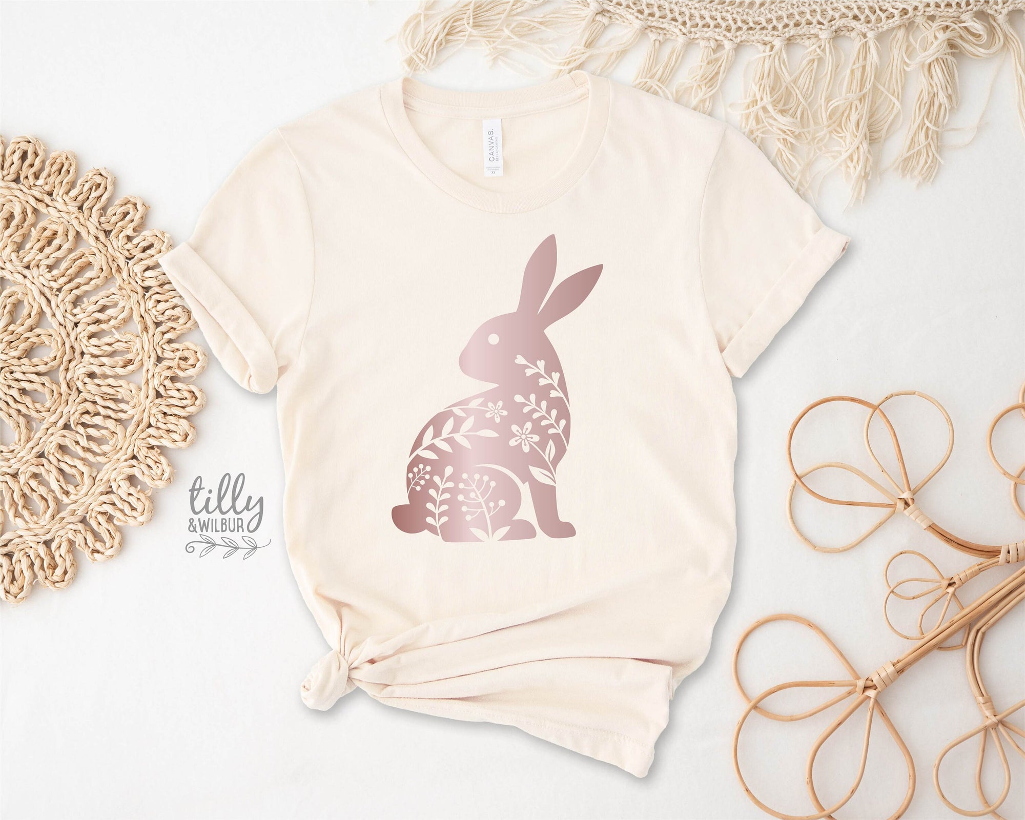 Easter T-Shirt For Women, Bunny Rabbit  Print, Easter Bunny Shirt, Easter Egg Hunt, Easter Gift, Women's Easter T-Shirt Gift