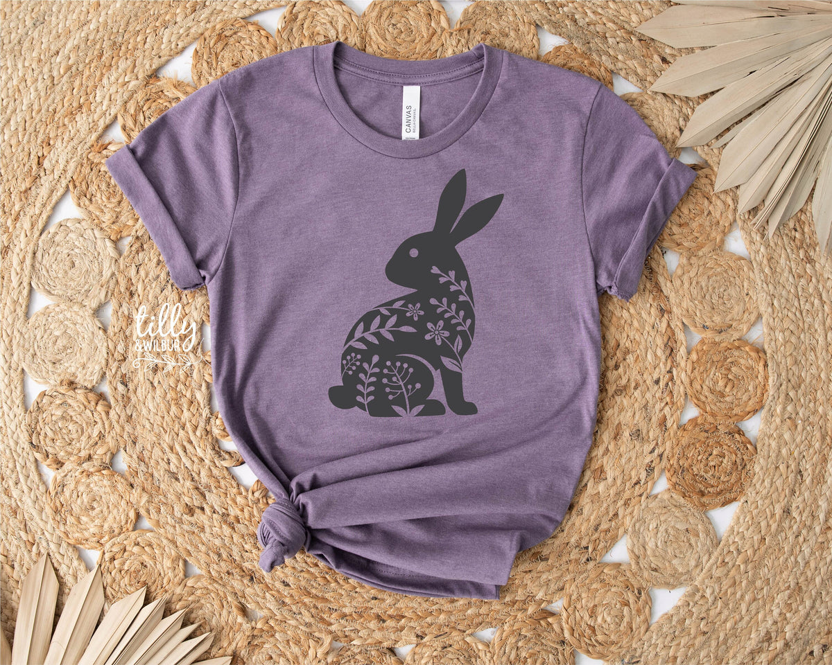 Easter T-Shirt For Women, Bunny Rabbit  Print, Easter Bunny Shirt, Easter Egg Hunt, Easter Gift, Women&#39;s Easter T-Shirt Gift