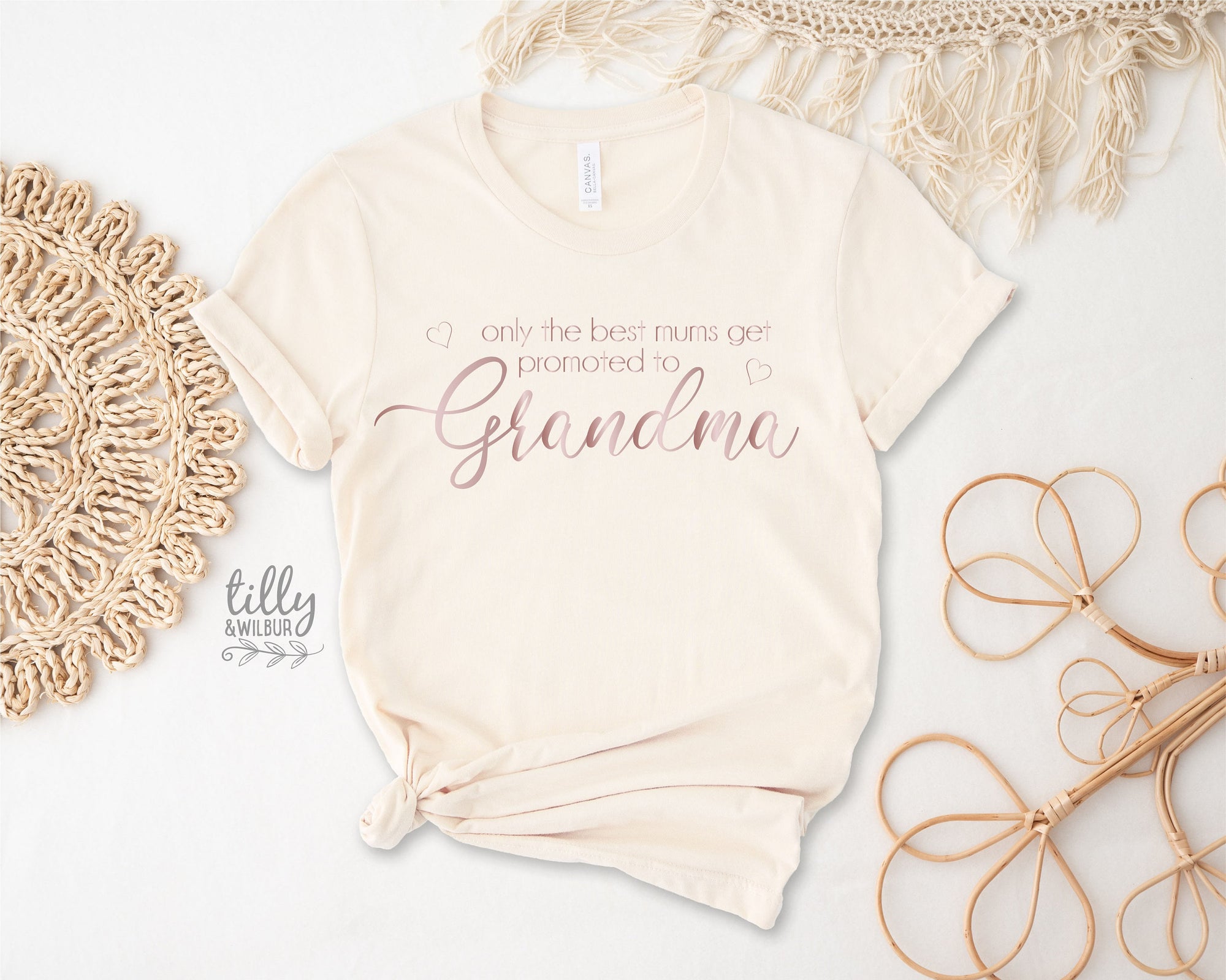 Only The Best Mums Get Promoted To Grandma T-Shirt, Grandmother T-Shirt, Grandchild Gift, Gran Gift, Grandparents T-Shirt, Promoted To Gran