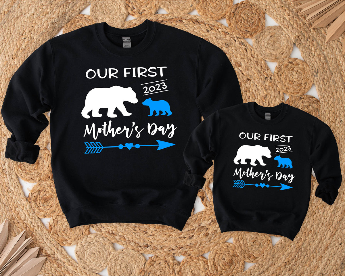 Our First Mother&#39;s Day 2023 Matching Sweatshirts, Mother And Baby Mother&#39;s Day Jumpers, Mummy &amp; Me Matching Outfits, 1st Mother&#39;s Day Gift