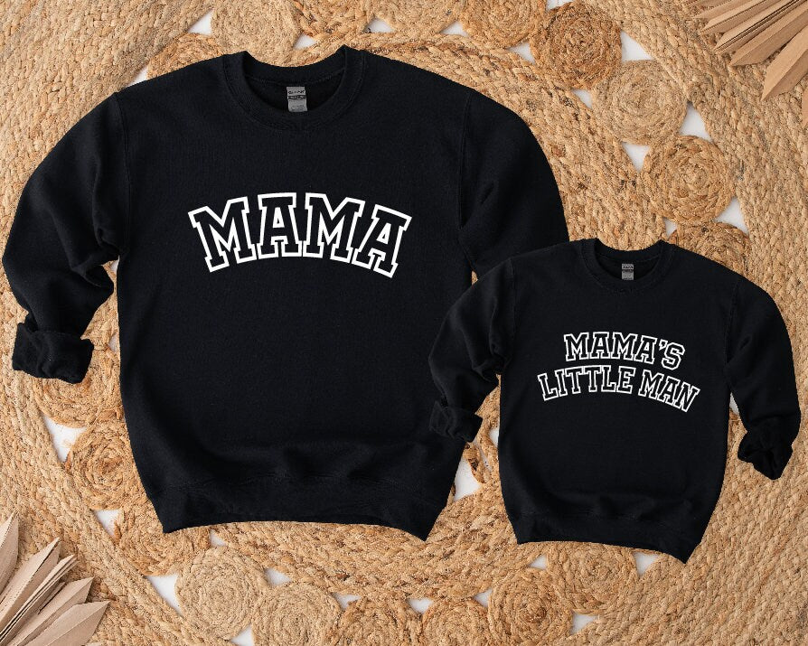 Mama &amp; Me Sweatshirts, Mama Jumper, Mama's Little Man Jumper, Mama And Mama's Mini Matching Outfits, Our First Mother's Day, Mother Son