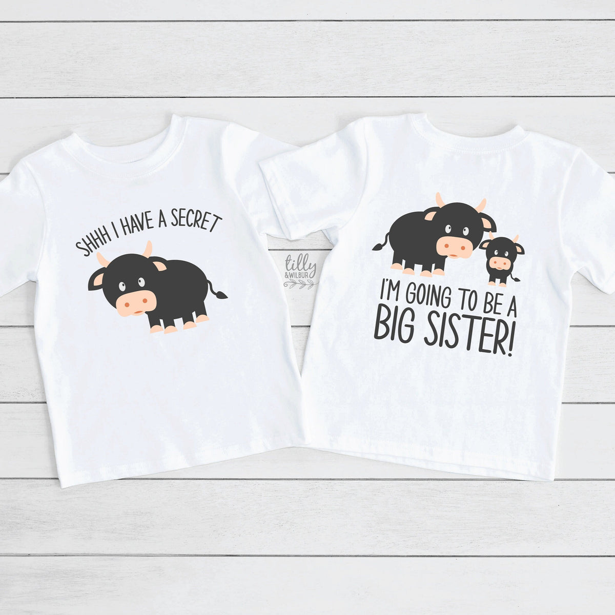 Big Sister T-Shirt, I've Got A Secret, I'm Going To Be A Big Sister T-Shirt, Front And Back Design, Pregnancy Announcement, Big Sis Shirt