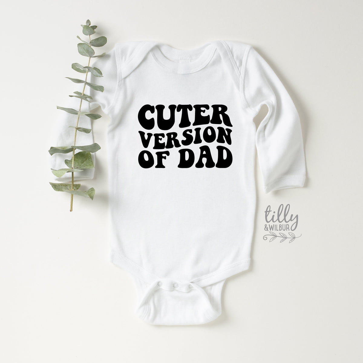 Cuter Version of Dad, Father&#39;s Day Bodysuit, Baby Outfit, Fathers Day Baby Gift, Funny Dad, Baby Gift, Unisex Baby Clothing, Cute Baby