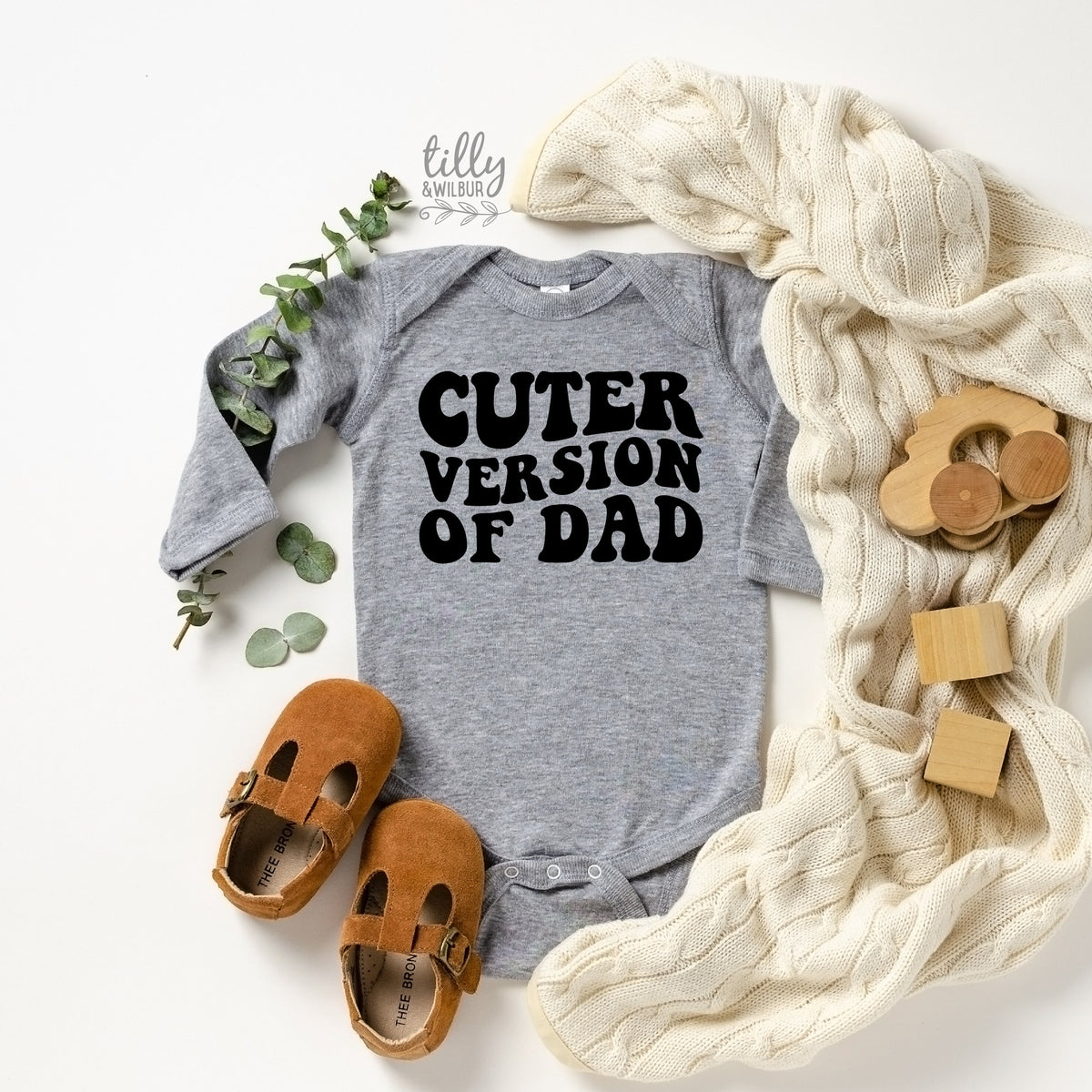 Cuter Version of Dad, Father&#39;s Day Bodysuit, Baby Outfit, Fathers Day Baby Gift, Funny Dad, Baby Gift, Unisex Baby Clothing, Cute Baby