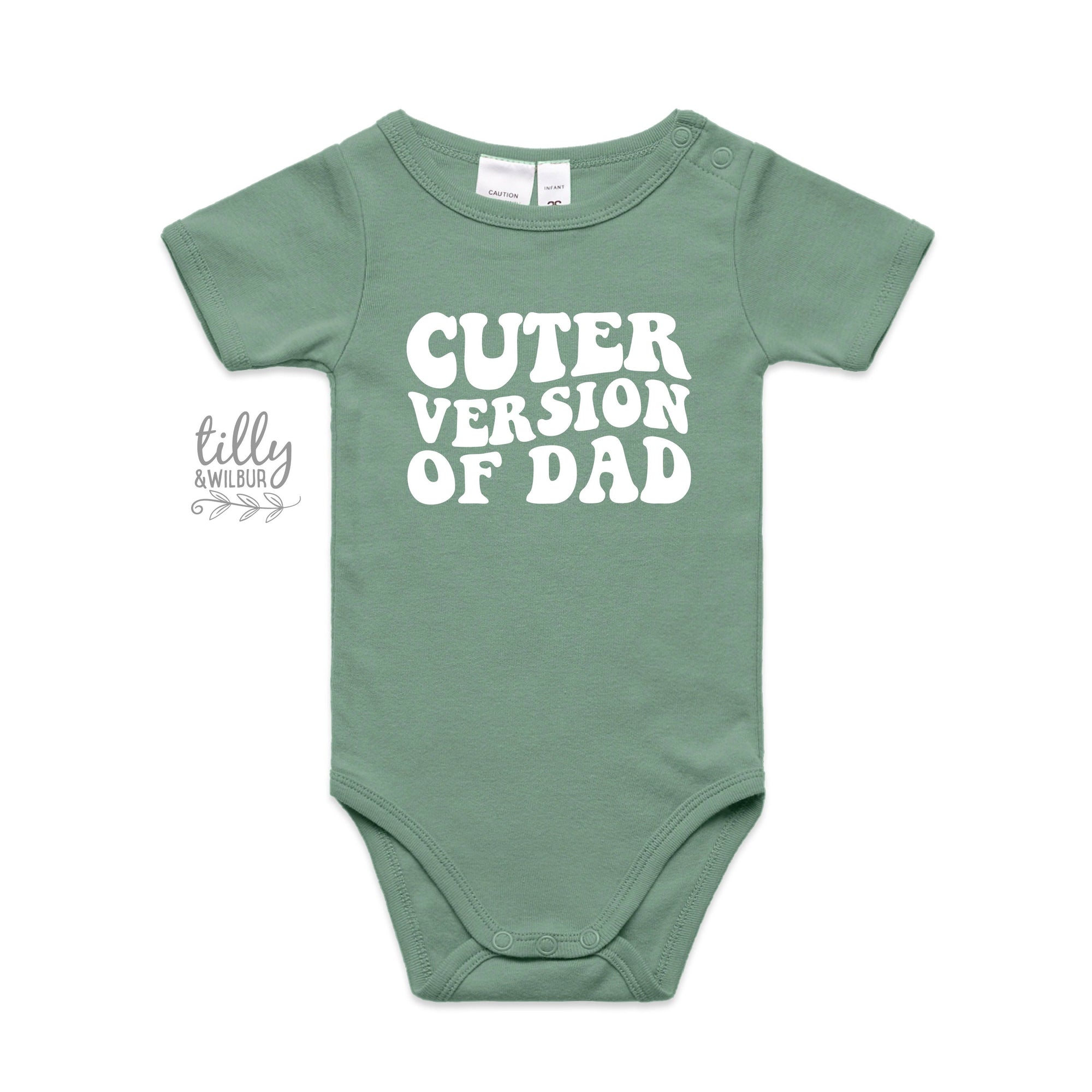 Cuter Version of Dad, Father's Day Bodysuit, Baby Outfit, Fathers Day Baby Gift, Funny Dad, Baby Gift, Unisex Baby Clothing, Cute Baby