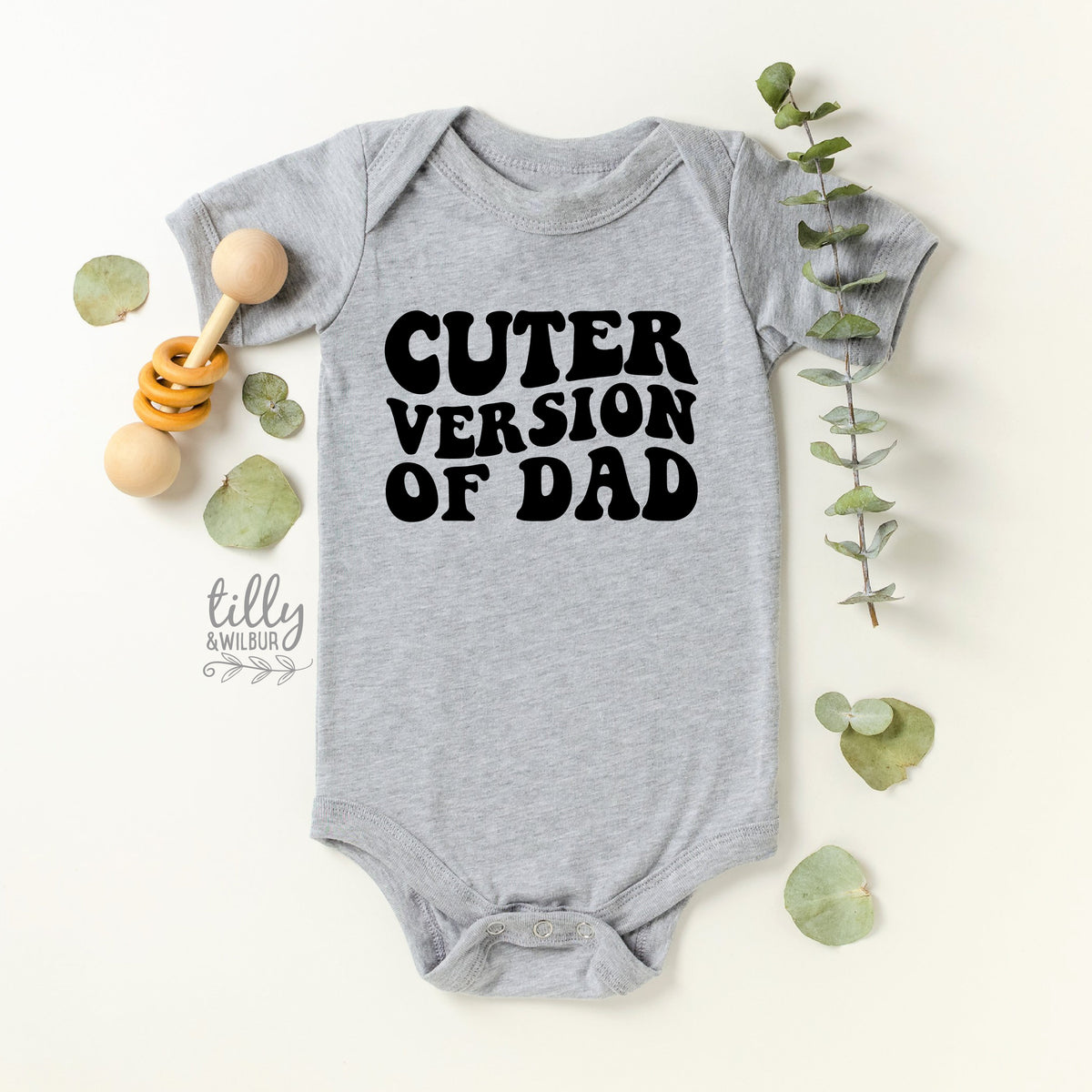 Cuter Version of Dad, Father&#39;s Day Bodysuit, Baby Outfit, Fathers Day Baby Gift, Funny Dad, Baby Gift, Unisex Baby Clothing, Cute Baby