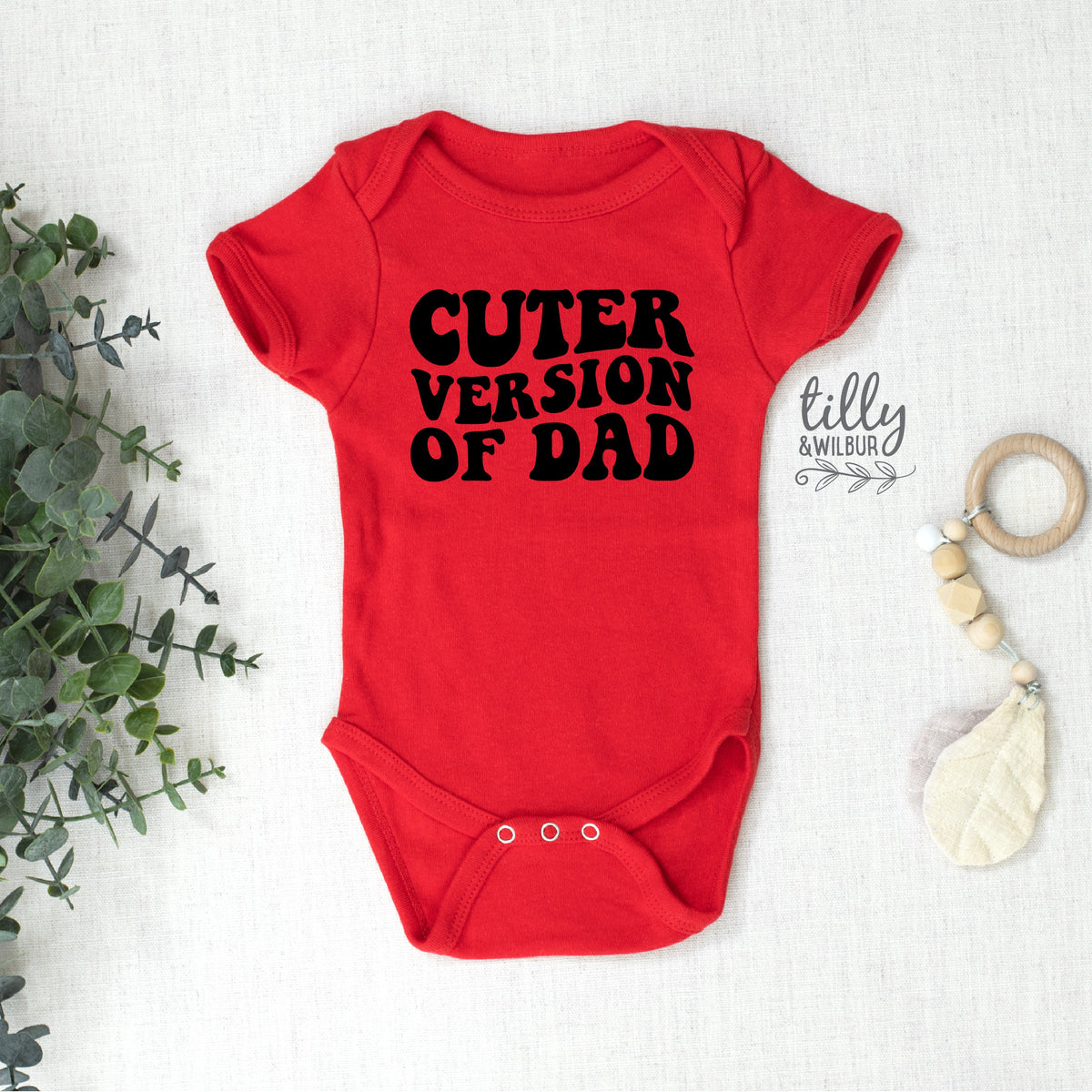 Cuter Version of Dad, Father&#39;s Day Bodysuit, Baby Outfit, Fathers Day Baby Gift, Funny Dad, Baby Gift, Unisex Baby Clothing, Cute Baby