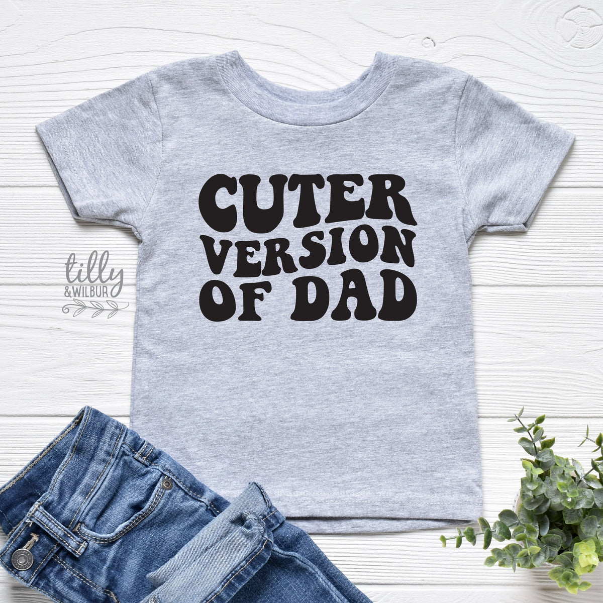 Cuter Version of Dad, Father&#39;s Day t-shirt, Kids Outfit, Fathers Day Gift, Funny Dad, Kid&#39;s clothing, t-shirts, Cute kids, Cuter Than Dad