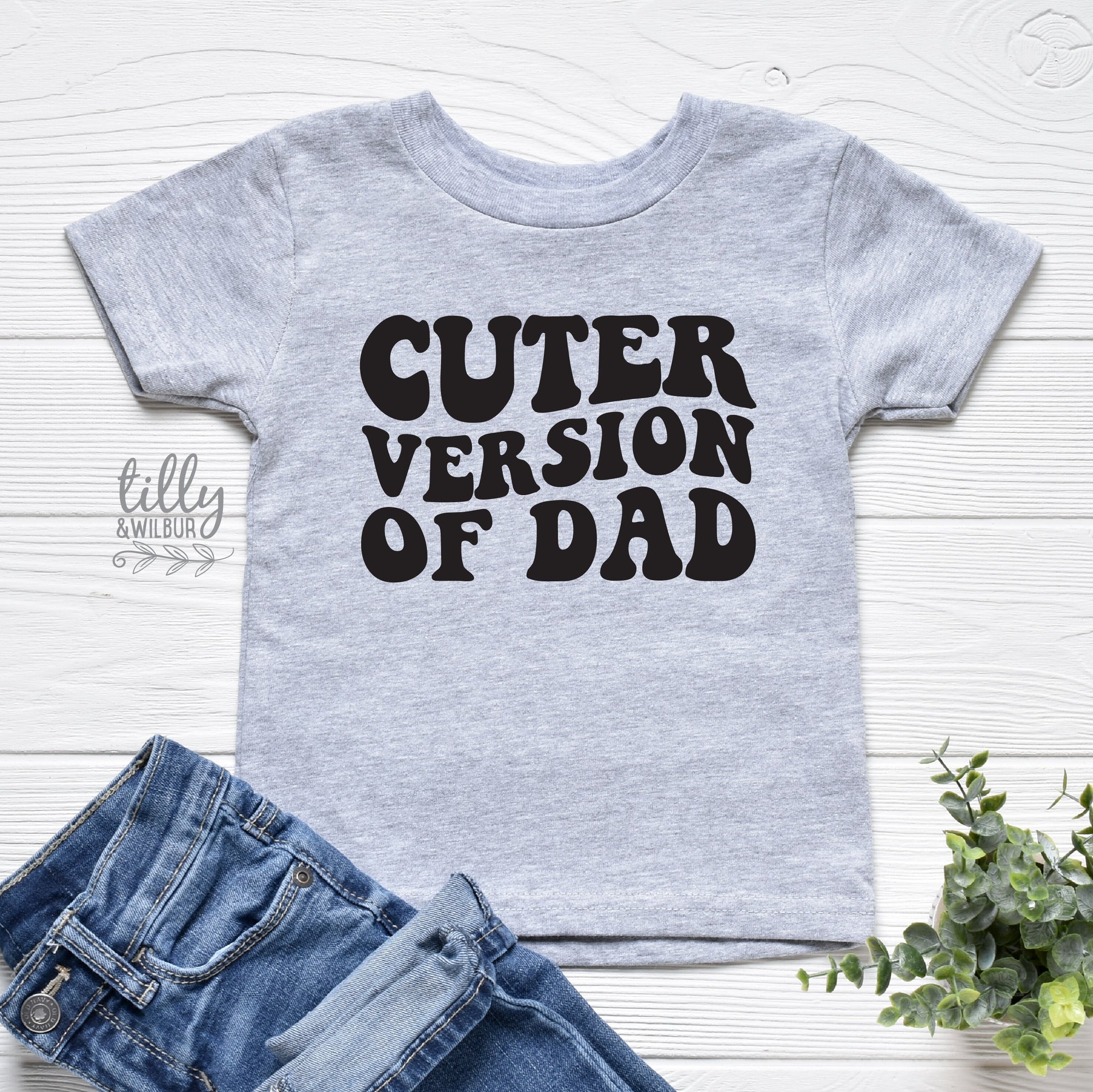 Cuter Version of Dad, Father's Day t-shirt, Kids Outfit, Fathers Day Gift, Funny Dad, Kid's clothing, t-shirts, Cute kids, Cuter Than Dad