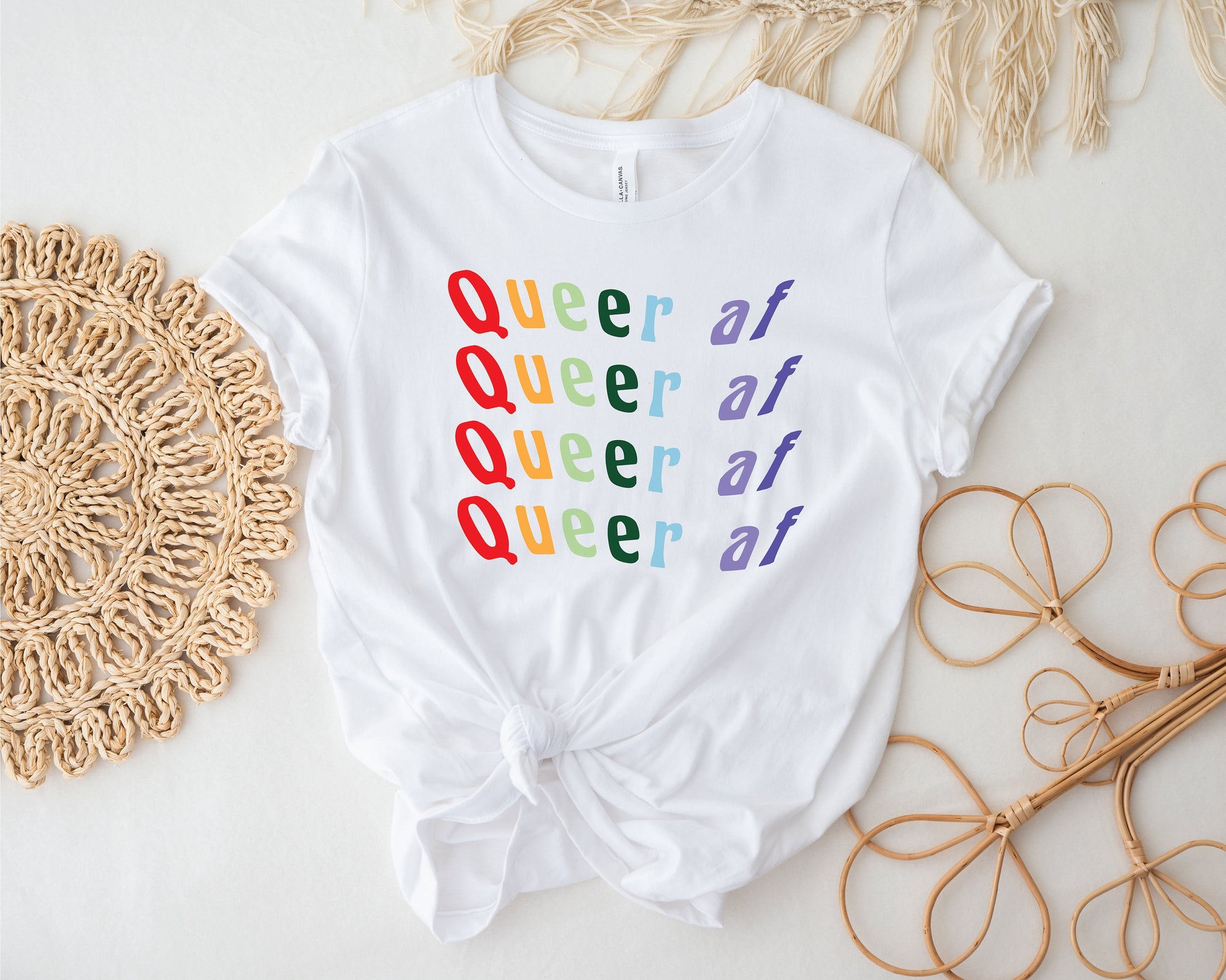 Pride T-shirt, Queer AF T-shirt,  Mardi Gras T-shirt, Self Expression T-shirt, LQBTQIA T-shirt, Rainbow T-shirt, Pride Colours, Rainbow