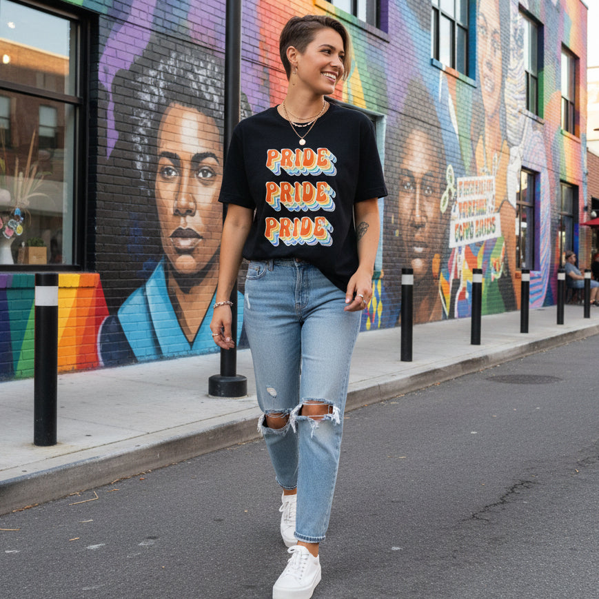 Pride T-shirt, Rainbow Pride T-shirt,  Mardi Gras T-shirt, Self Expression T-shirt, LQBTQIA T-shirt, Rainbow T-shirt, Pride Colours, Liquid