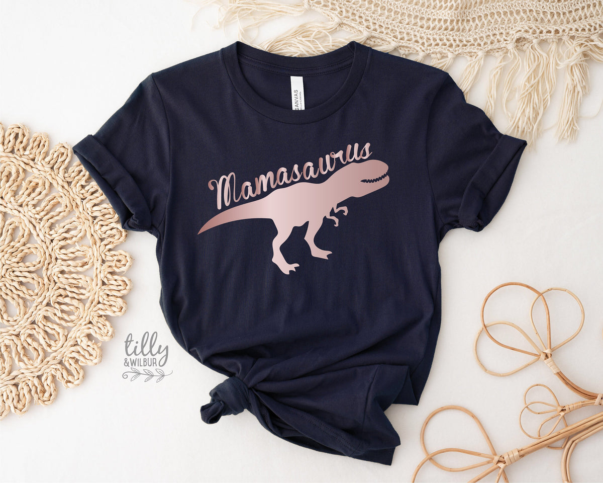 Mamasaurus T-Shirt, Mummasarus T-Shirt, Dinosaur Shirt, Mother Dinosaur, Baby Shower Gift, Mum Gift, Mother&#39;s Day Gift, Mummy Dinosaur, NAVY