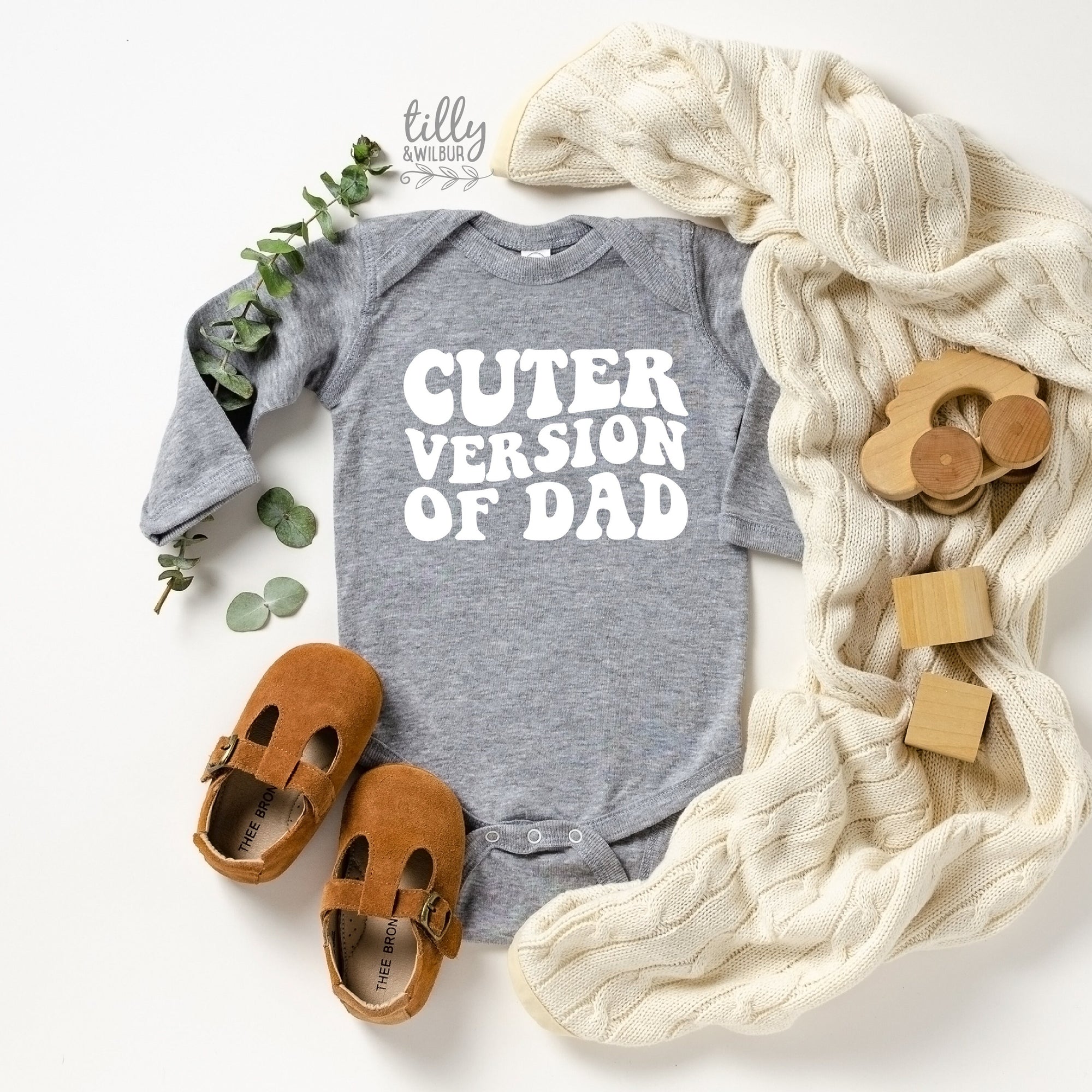 Cuter Version of Dad, Father's Day Bodysuit, Baby Outfit, Fathers Day Baby Gift, Funny Dad, Baby Gift, Unisex Baby Clothing, Cute Baby