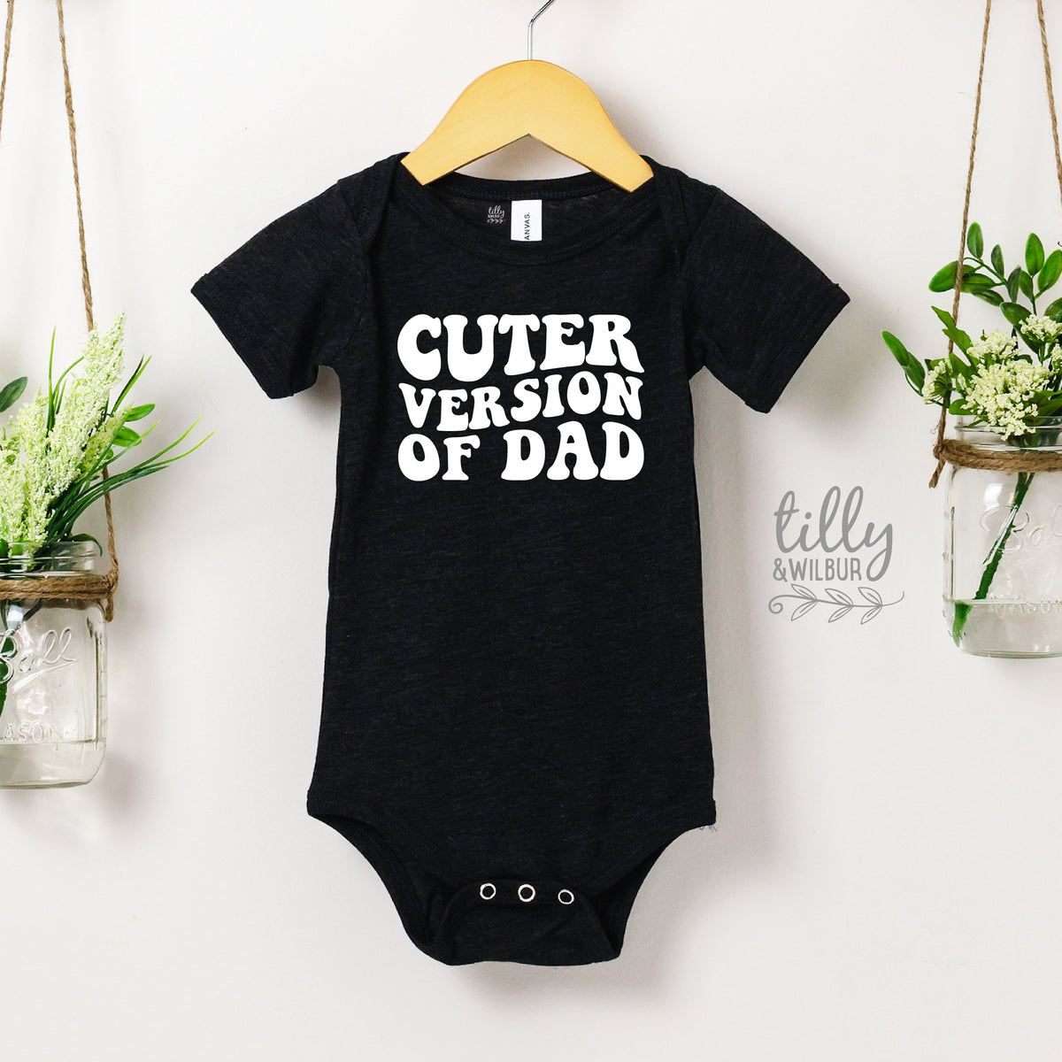 Cuter Version of Dad, Father&#39;s Day Bodysuit, Baby Outfit, Fathers Day Baby Gift, Funny Dad, Baby Gift, Unisex Baby Clothing, Cute Baby