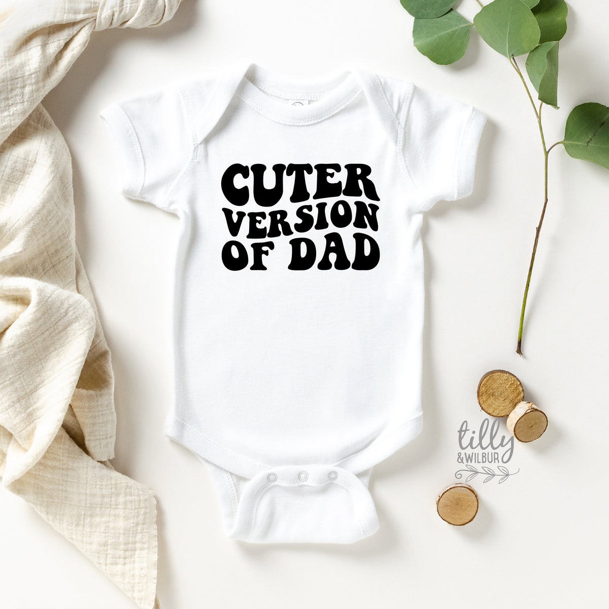 Cuter Version of Dad, Father&#39;s Day Bodysuit, Baby Outfit, Fathers Day Baby Gift, Funny Dad, Baby Gift, Unisex Baby Clothing, Cute Baby