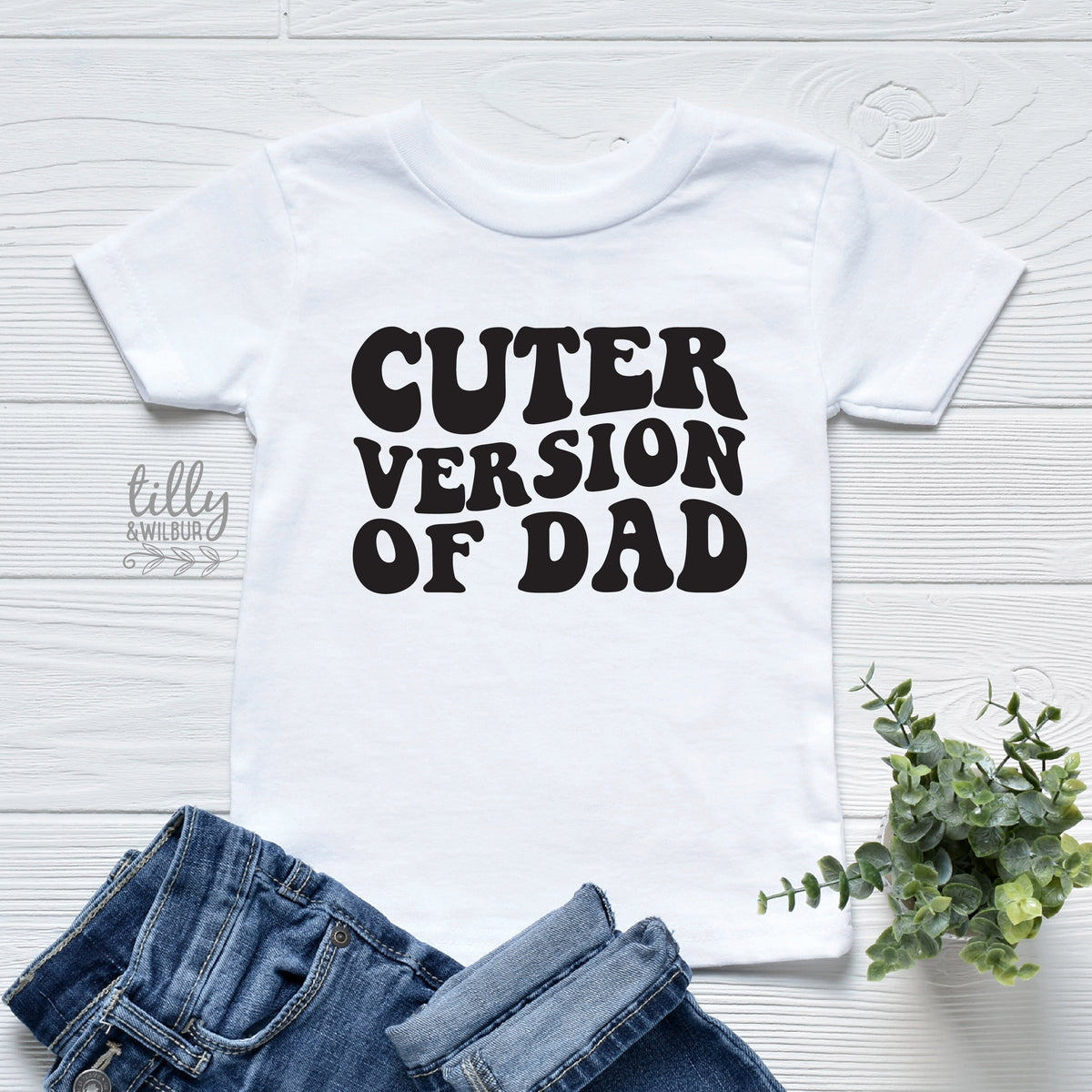 Cuter Version of Dad, Father&#39;s Day t-shirt, Kids Outfit, Fathers Day Gift, Funny Dad, Kid&#39;s clothing, t-shirts, Cute kids, Cuter Than Dad