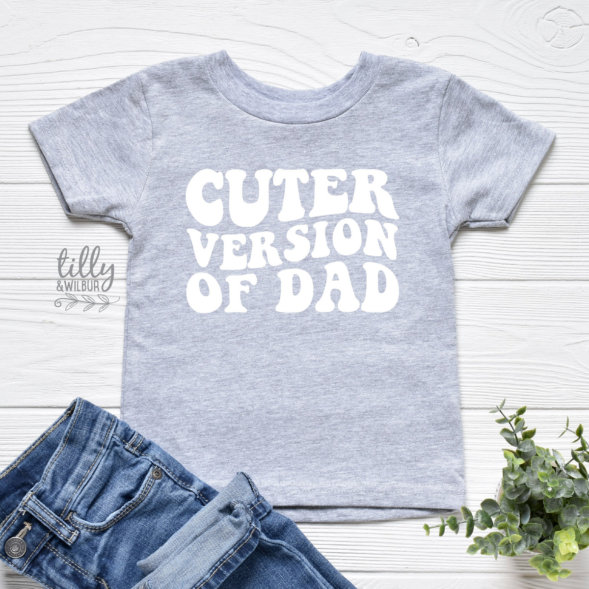 Cuter Version of Dad, Father&#39;s Day t-shirt, Kids Outfit, Fathers Day Gift, Funny Dad, Kid&#39;s clothing, t-shirts, Cute kids, Cuter Than Dad