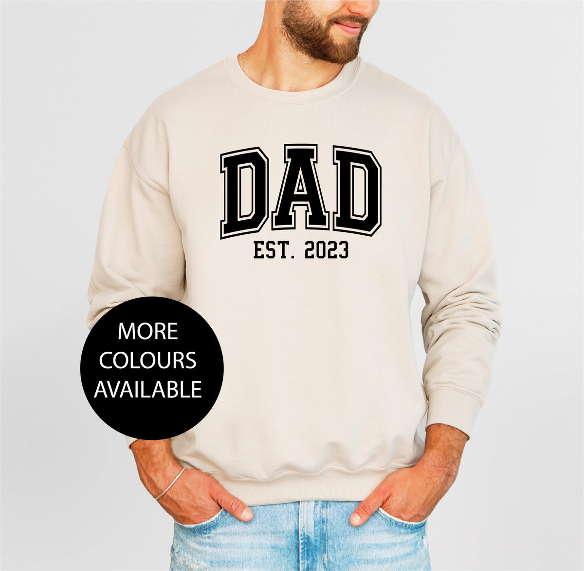 Dad Est Sweatshirt, Gift For Dad, Father&#39;s Day Jumper, Funny Dad T-Shirt, New Dad T-Shirt, Baby Shower Gift, Birthday Gift, Christmas Gift