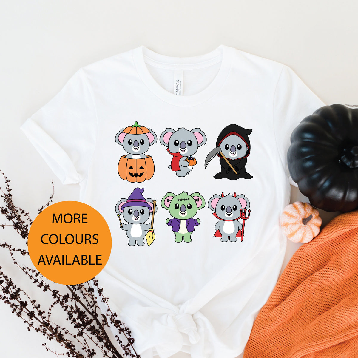 Koala Halloween T-Shirt, Halloween T-Shirt, Halloween T-Shirt With Koalas, Women&#39;s Fancy Dress Shirt, Halloween Outfit, Aussie Halloween