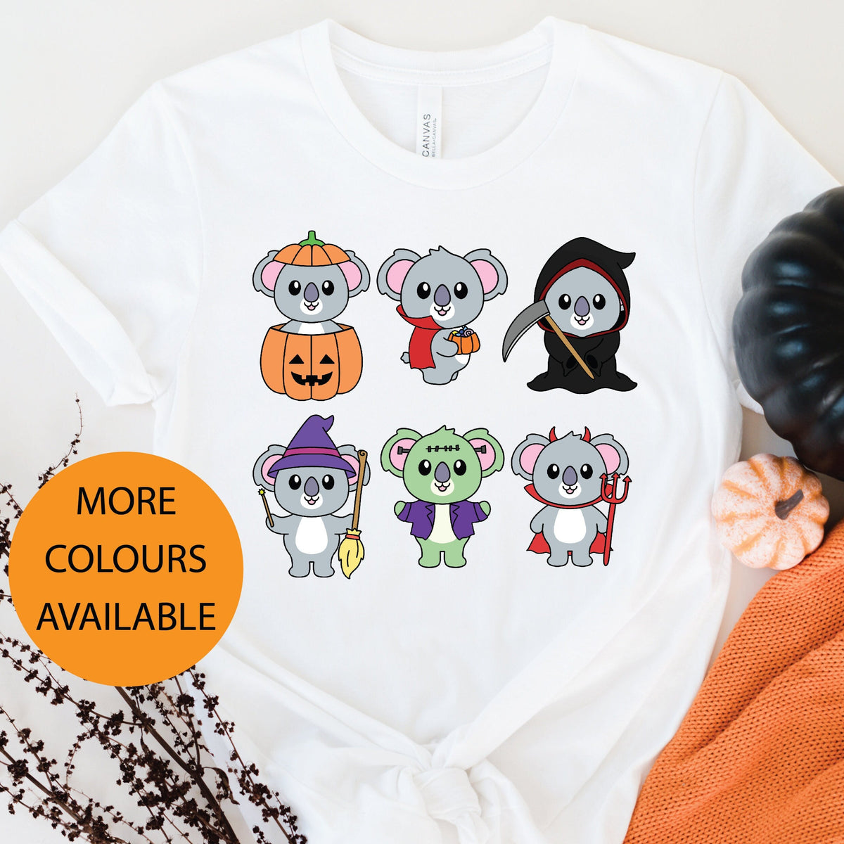 Koala Halloween T-Shirt, Halloween T-Shirt, Halloween T-Shirt With Koalas, Women's Fancy Dress Shirt, Halloween Outfit, Aussie Halloween
