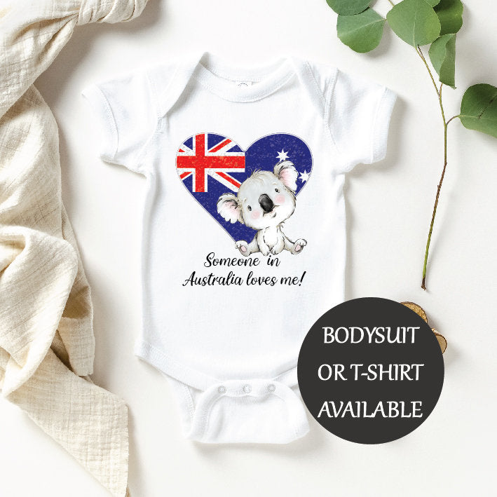 Someone In Australia Loves Me, Australian Baby Gift, Australiana Gift, Koala Baby Gift, Aussie Overseas Gift, Newborn Baby Gift, Baby Shower