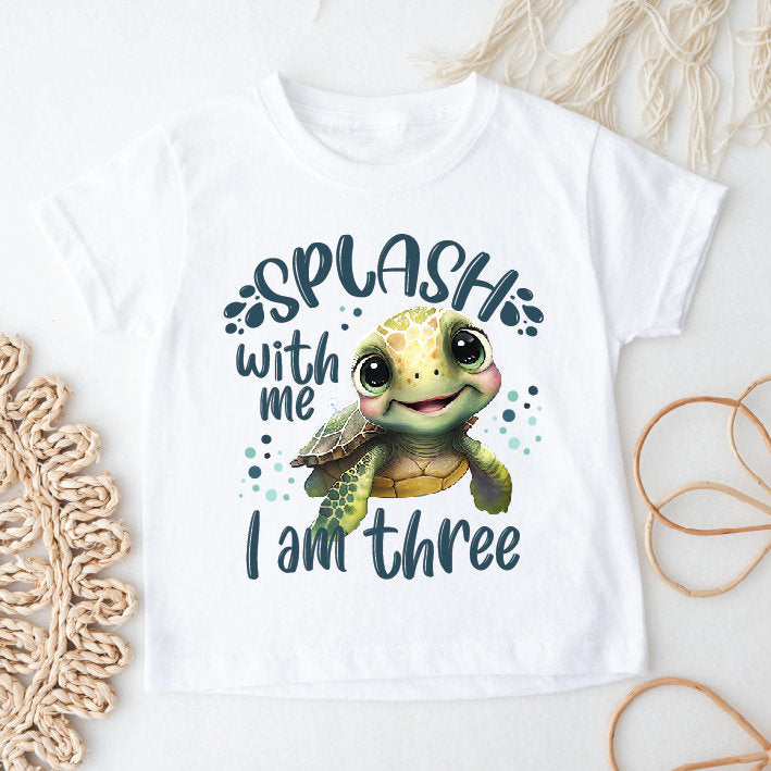 Splash With Me I Am Three T-Shirt, 3rd Birthday T-Shirt, Third Birthday t-Shirt, Under The Sea Theme, 3rd Birthday Outfit, 3rd Birthday Gift