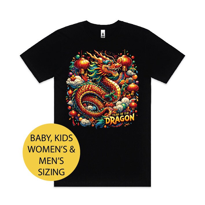 Chinese New Year T-Shirt, Year Of The Dragon T-Shirt, Lunar New Year T-Shirt, More Colours &amp; Sizes - Just Ask!, Chinese Dragon, 2024 T-Shirt
