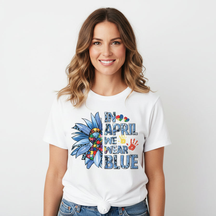 Autism T-Shirt, Autism Awareness T-Shirt, All Sizes, In April We Wear Blue Shirt, Be Kind TShirt, School Shirt, Autism Heart, Autism Puzzle
