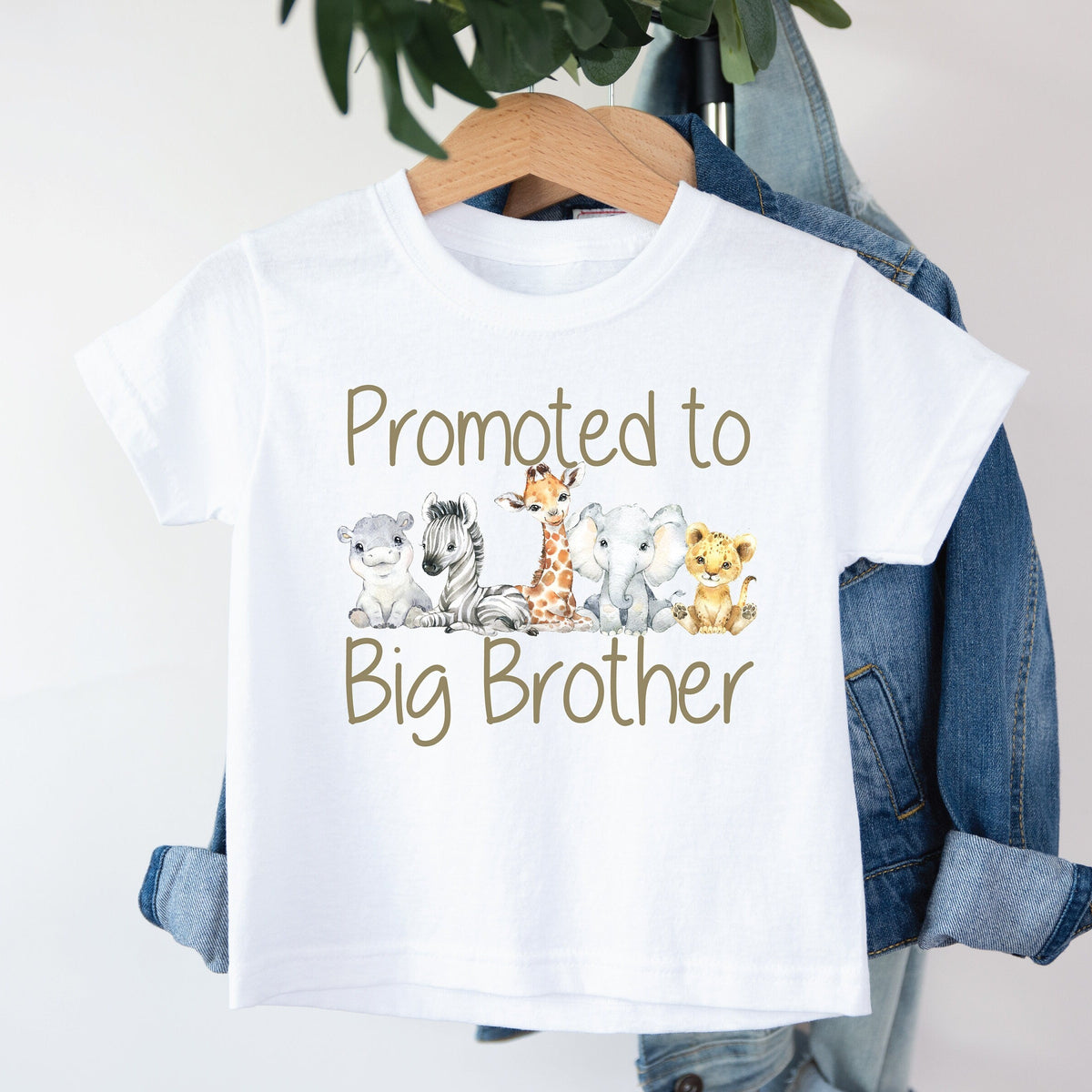 Promoted To Big Brother T-Shirt, Baby Safari Animals, Big Brother Shirt, Big Bro Tee, Pregnancy Announcement, I'm Going To Be A Big Brother