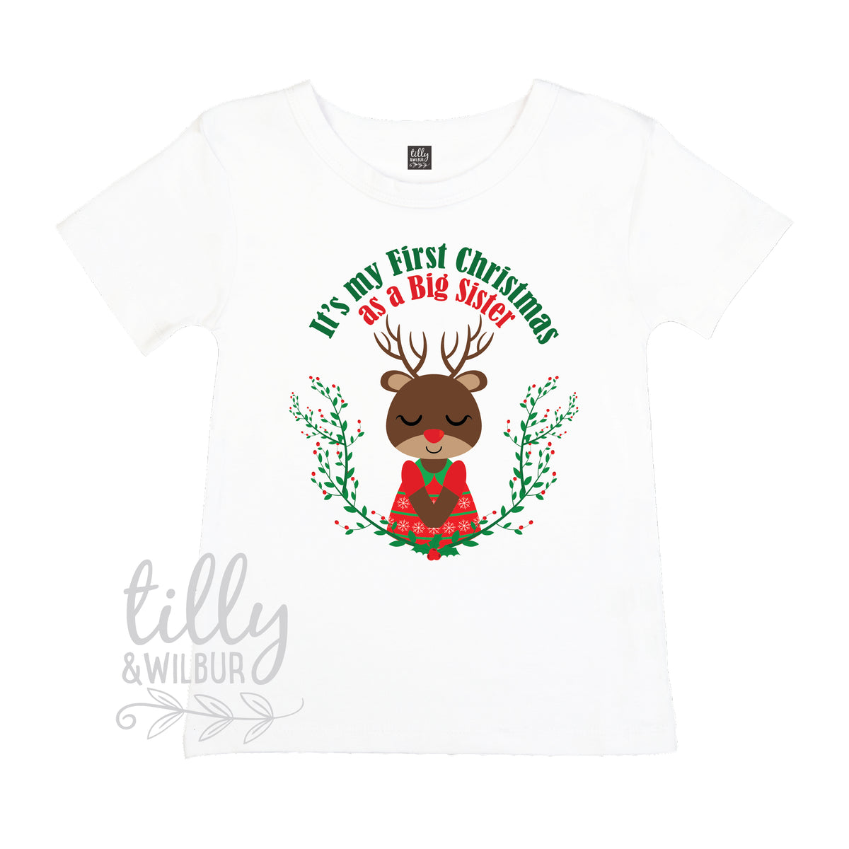 It&#39;s My First Christmas As A Big Sister Girls T-Shirt