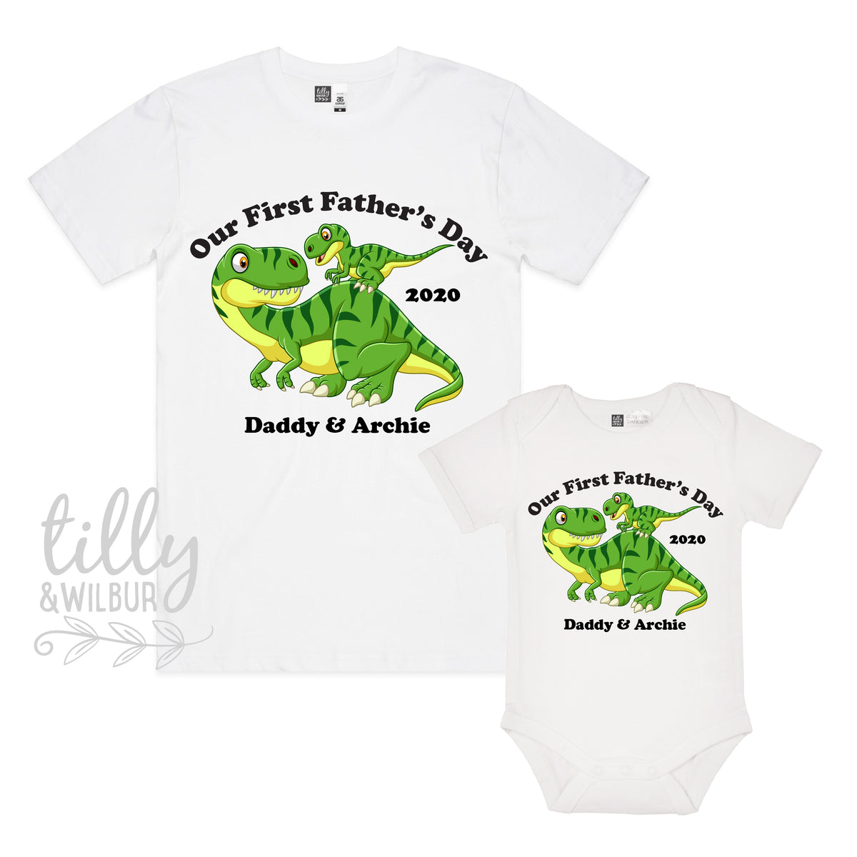 Our First Father&#39;s Day 2025 Matching Dinosaur Outfits