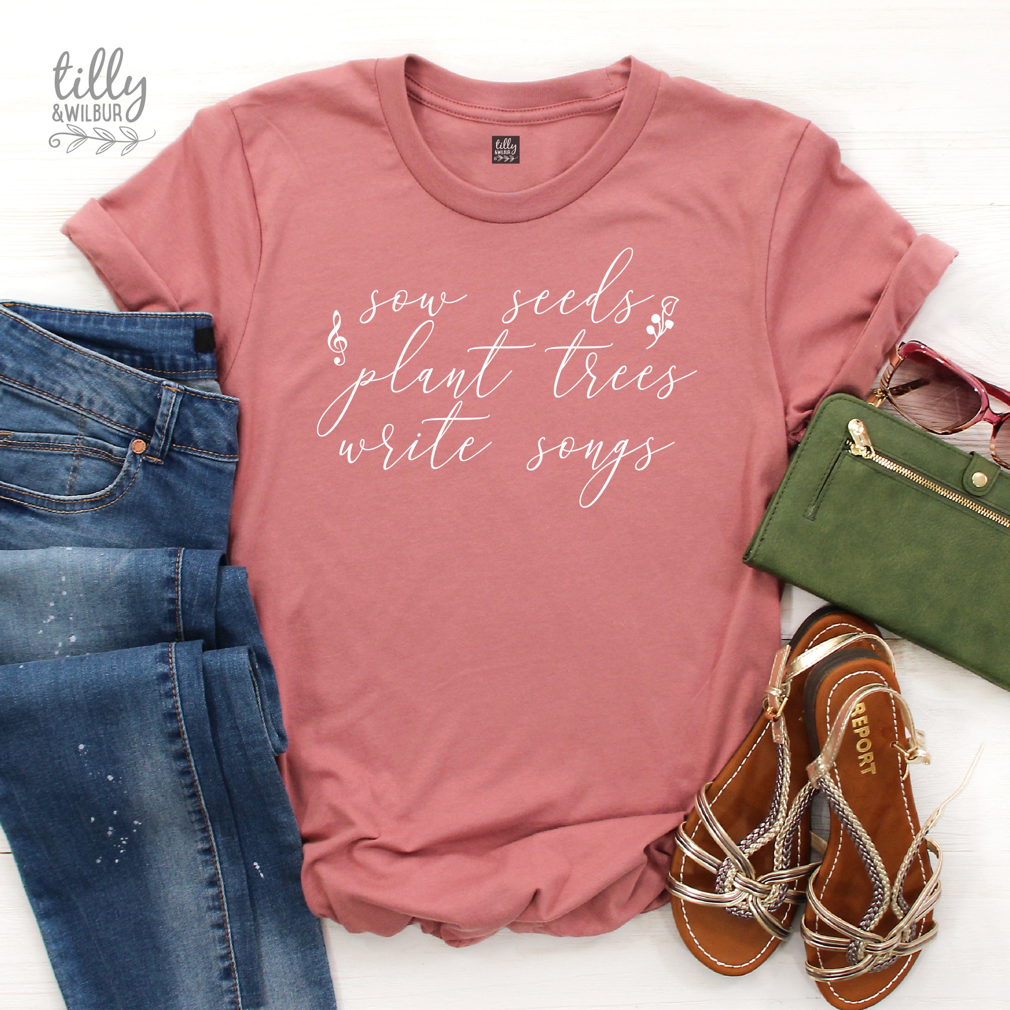 Sow Seeds Plant Trees Write Songs Women's T-Shirt