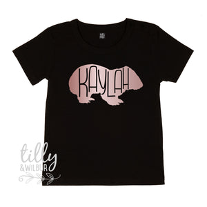 Personalised Wombat T-Shirt For Girls